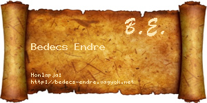 Bedecs Endre névjegykártya